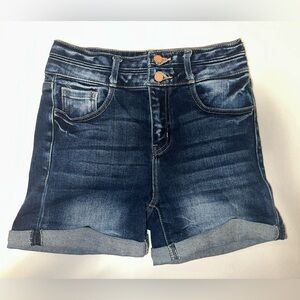 KANCAN Signature Girls High Rise Stretch 3.5 inch‎ Short Girls Size 16 Dark Wash